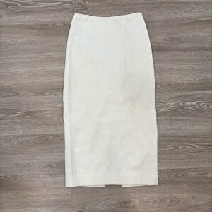 Catherine Curtis Vintage White Pencil Twill Midi Skirt 100% Cotton sz 8